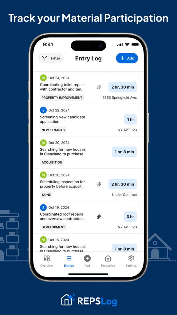 Track your Material Participation