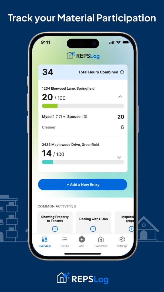 Track your Material Participation with REPSLog