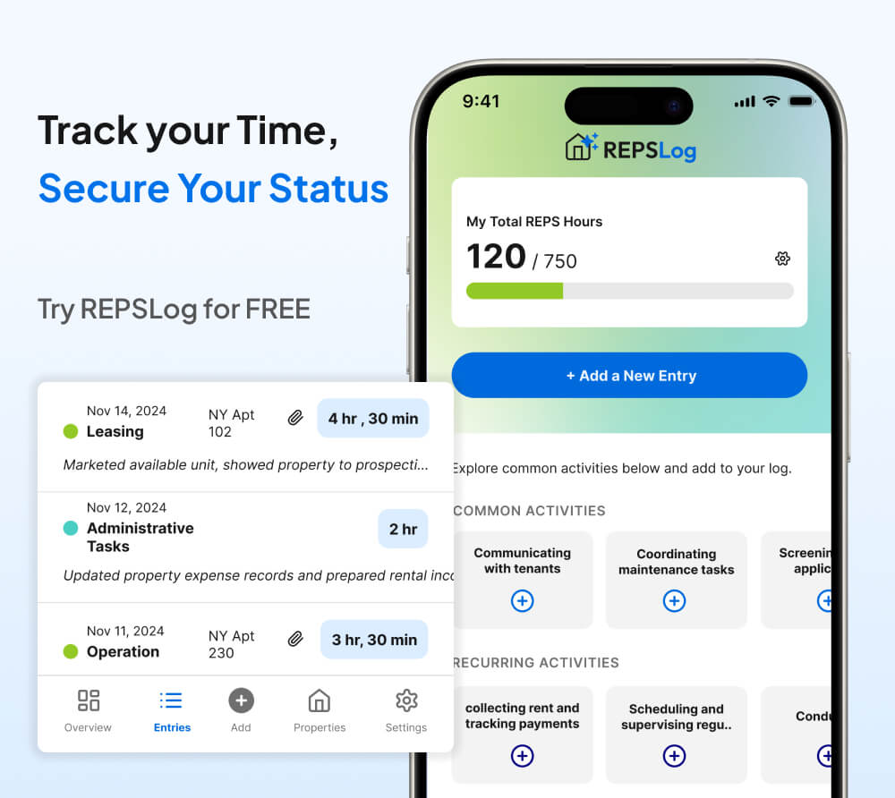 Track your time, secure your status. Try REPSLog for Free