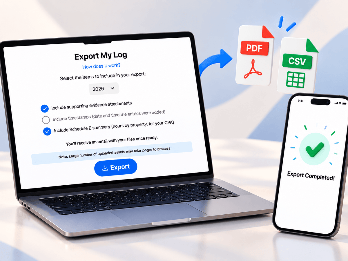 How to Share Your REPS Hours Log With Your CPA (PDF, CSV & Excel&nbsp;Export)