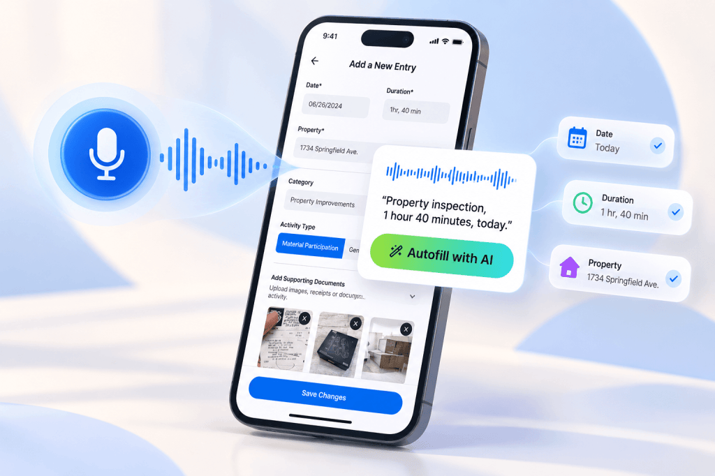 How Can I Log Material Participation Hours Faster by Voice? Voice Logging in REPSLog for REPS Status or the STR&nbsp;Loophole